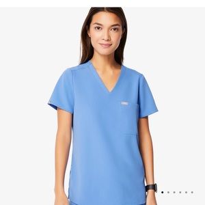 Figs Catarina One-Pocket Scrub Top Ceil Blue